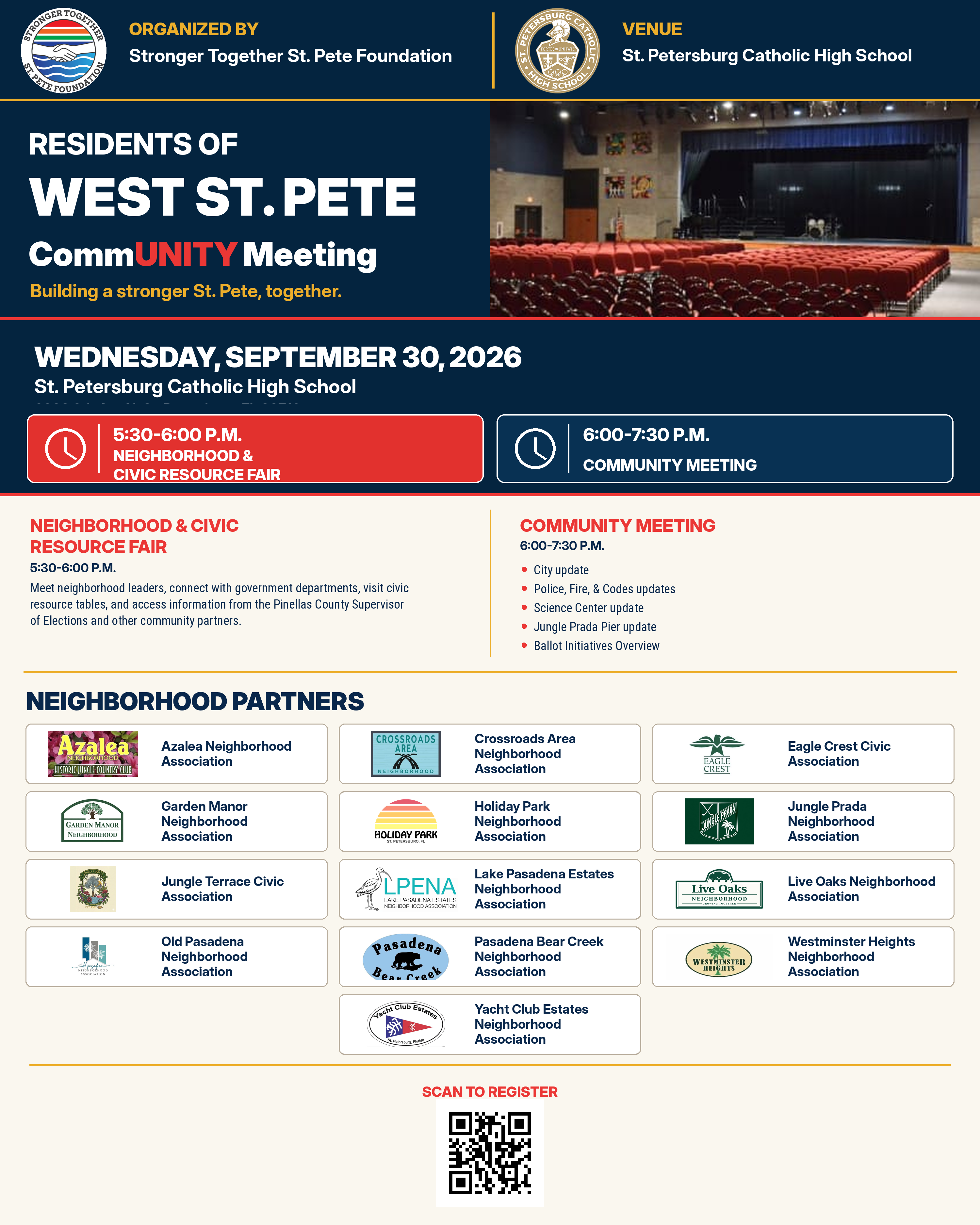 Residents of West St. Pete CommUNITY Meeting flyer