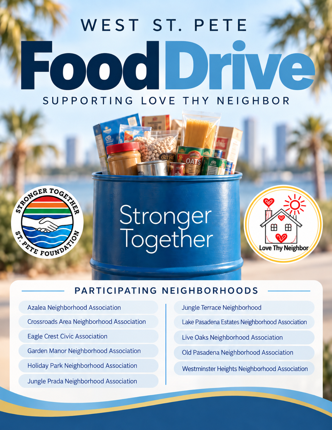 West St. Pete Food Drive volunteers